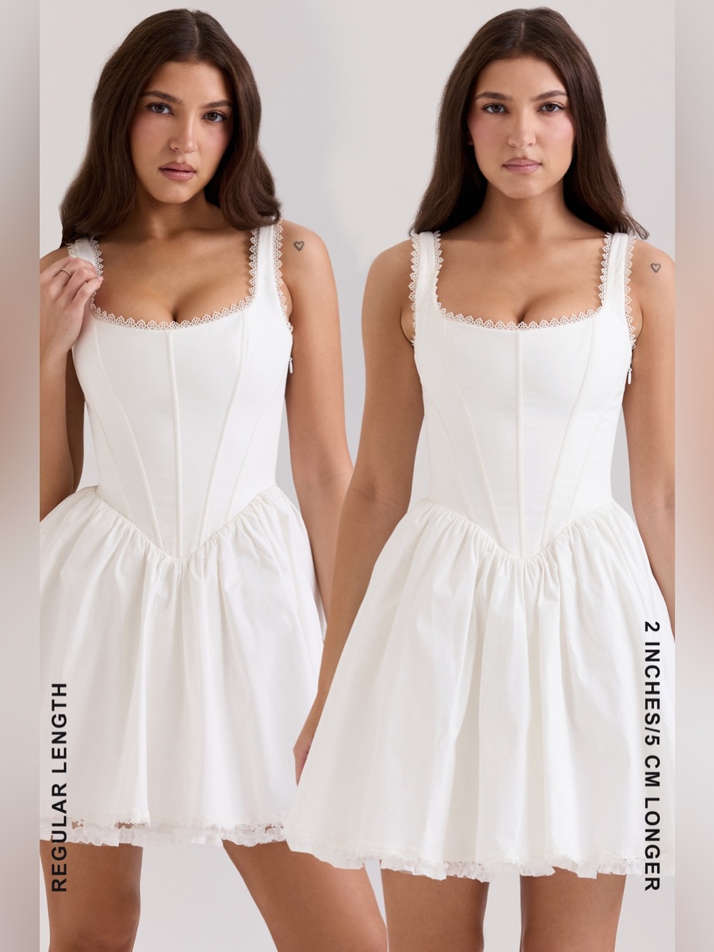 HOUSE OF CB Letitia Lace Trim Stretch Cotton Corset Cocktail Minidress Size L +